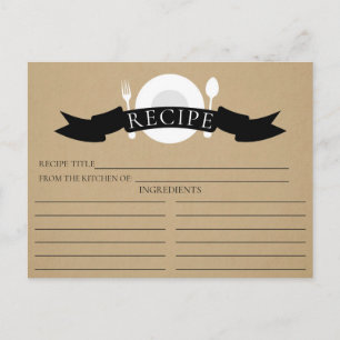 Modern Recipe Card Kraft Bridal Shower