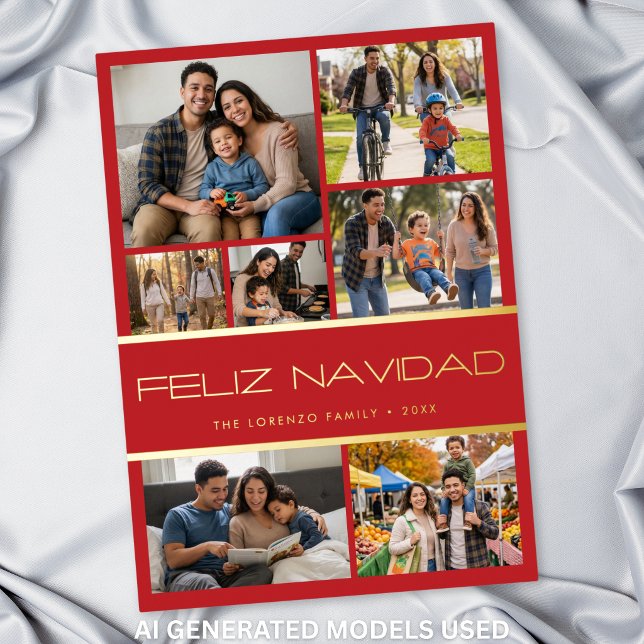 Modern Red 7 Photo Collage Feliz Navidad (Modern Red 7 Photo Collage Feliz Navidad Foil Holiday Card
4.4 out of 5 stars rating
)