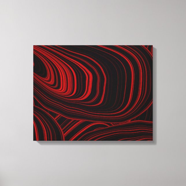 Modern Red and Black Abstract Canvas Print (Front)