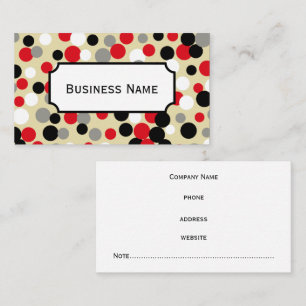 Modern Red and Black Dots Business Card
