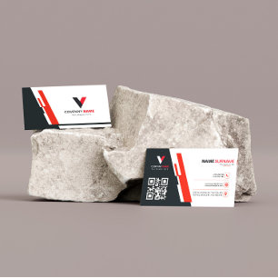 Modern Red and Dark Business Card