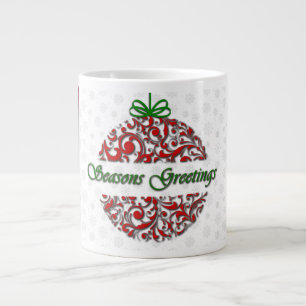 Modern Red and Green Baroque Holiday Mug