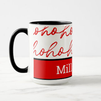 Modern Red and White Christmas Pattern Mug