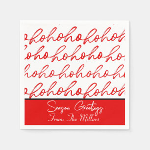 Modern Red and White Christmas Pattern Napkin