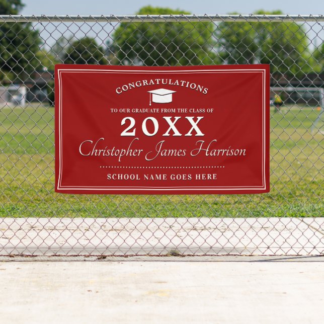 Modern Red and White Graduation Banner (Insitu)