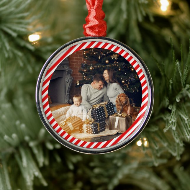 Modern Red and White striped Metal Tree Decoration (Tree)