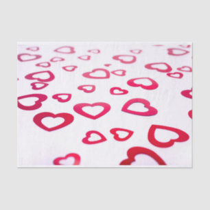 Modern Red and white Valentine hearts Tissue Paper