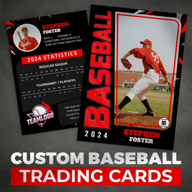 Modern Red Baseball Player Trading Card Stats (Creator Uploaded)