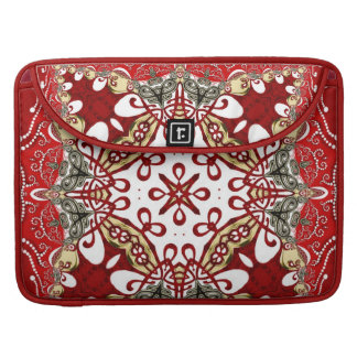 Modern Red Batik Art Rickshaw Flap Sleeve For MacBooks
