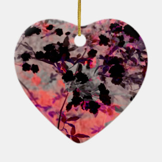 Modern red black flower asian style design art ceramic tree decoration