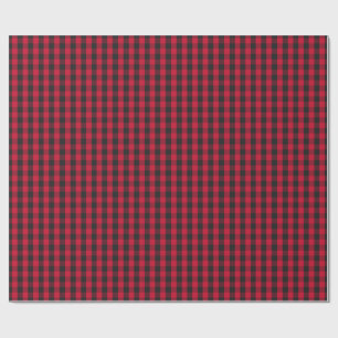 Modern red & Black gingham Merry Christmas Holiday Wrapping Paper