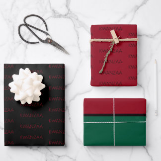 Modern red black green Kwanzaa Wrapping Paper Sheet