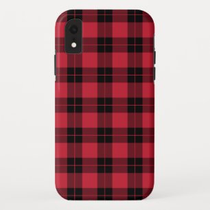 Modern Red Black Plaid Pattern Case-Mate iPhone Case