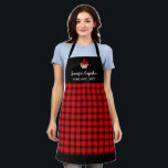 Modern red black plaid professional bakery apron<br><div class="desc">Modern rustic red black buffalo plaid,  professional business bakery Apron.
Add your own image or logo and name and text to personalise.</div>