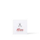 Modern Red Black Scissors Hair Stylist