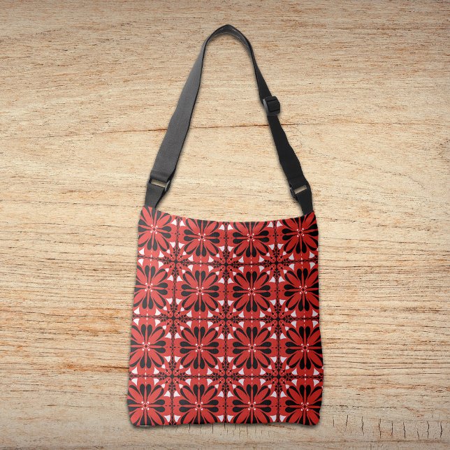 Modern Red Black Unique Original Design  Crossbody Bag (Creator Uploaded)