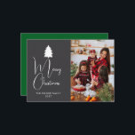 Modern Red Block Signature Merry Christmas Photo Holiday Card<br><div class="desc">Celebrate the season with this bold and modern Christmas design featuring a vibrant red color block and elegant signature typography. The clean minimalist layout perfectly frames your family photo,  creating a sophisticated and joyful greeting for all your loved ones.</div>