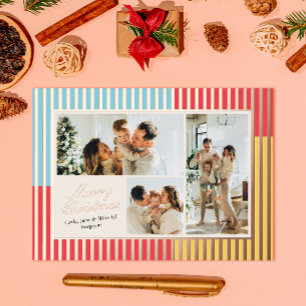 Modern Red Blue and Yellow Striped 3 Photo