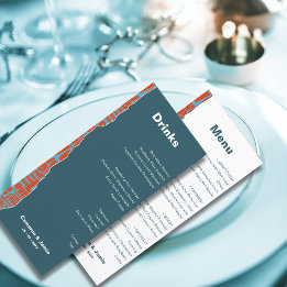 Modern Red Blue Border Drinks Dinner Menu