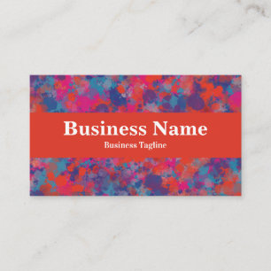 Modern Red, Blue & Pink Drops Abstract Design Business Card