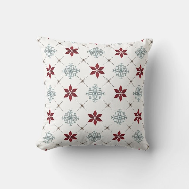Modern Red Blue Simple Simplistic Pattern  Cushion (Front)