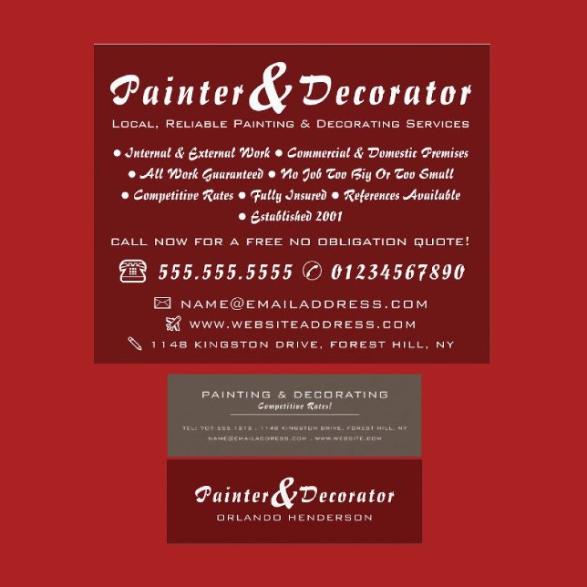 Modern Red & Brown Painter & Decorator Flyer (Creator Uploaded)