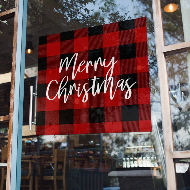 Modern Red Buffalo Plaid Merry Christmas (Creator Uploaded)