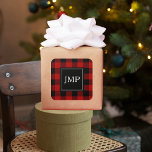 Modern Red Buffalo Plaid Personal Initial Square Sticker<br><div class="desc">Elevate your style with our Modern Red Buffalo Plaid Personal Initial product,  exclusively available on Zazzle! Whether you're looking to add a touch of rustic charm to your wardrobe or searching for the perfect personalised gift,  this product is designed just for you.</div>