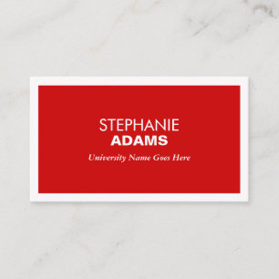 MODERN RED BUSINESS CARD FOR COLLEGE STUDENTS