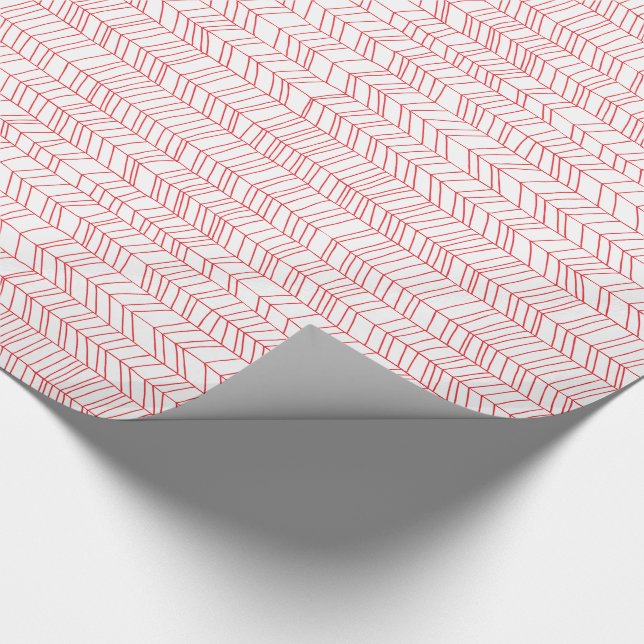 Modern Red Chevron Gift Wrapping Paper (Corner)