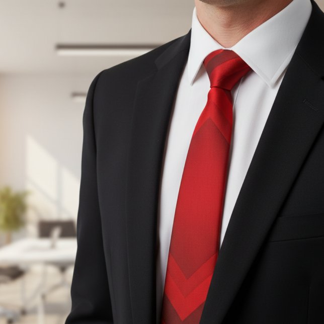 Modern Red Chevron Stripe Tie (Creator Uploaded)