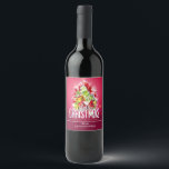 Modern Red Christmas Graphic Illustration Wine Label<br><div class="desc">Personalised bottle labels with a bright and festive Christmas graphic design. The text says Merry Christmas & Happy New Year. Designed with a tree shaped mound of presents with festive snowflakes, stars, christmas baubles and glowy looking sparkles. Pine tree needles and tree shaped illustration also included in this holiday image....</div>