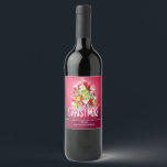 Modern Red Christmas Graphic Illustration Wine Label<br><div class="desc">Personalised bottle labels with a bright and festive Christmas graphic design. The text says Merry Christmas & Happy New Year. Designed with a tree shaped mound of presents with festive snowflakes, stars, christmas baubles and glowy looking sparkles. Pine tree needles and tree shaped illustration also included in this holiday image....</div>