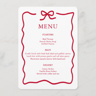 Modern Red Christmas Menu