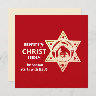 Modern Red CHRISTmas Nativity Card