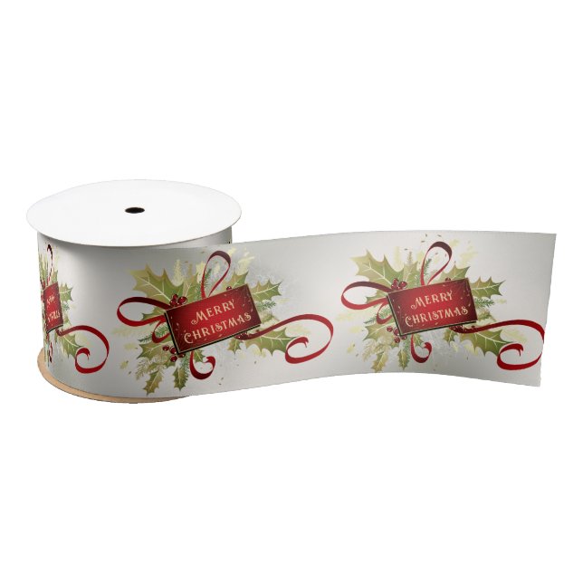 Modern Red Christmas Satin Ribbon (Spool)