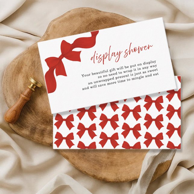 Modern Red Coquette Bow Display Shower Enclosure Card (Creator Uploaded)