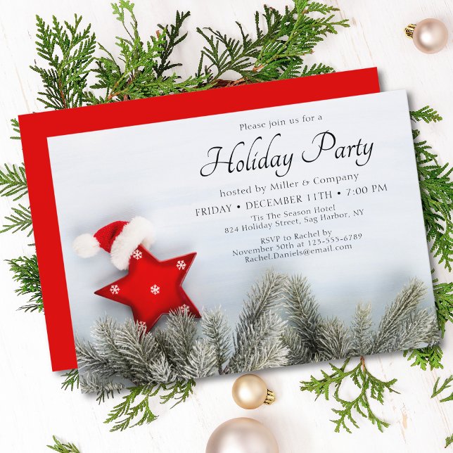 Modern Red Corporate Christmas Party Invitation (Creator Uploaded)