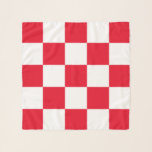 Modern Red Croatian Chequered Scarf<br><div class="desc">This scarf features a bold geometric pattern,  famous Croatian chequerboard in a red and white.</div>