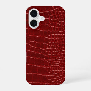 Modern Red Crocodile iPhone 16 Case