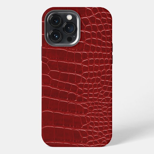 Modern Red Crocodile iPhone Case (Back)