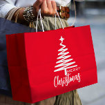 Modern Red Cute Merry Christmas tree gift bag<br><div class="desc">Merry Christmas gift bag Ideal for retail businesses and corporate gifts. Wrap your retail shop products or your e-commerce items with this wrapping paper</div>