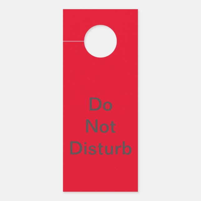 Modern Red Do Not Disturb Sign (Front)
