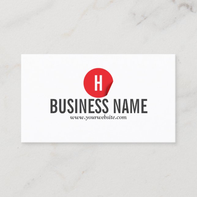 Modern Red Dot Golf Business Card (Front)