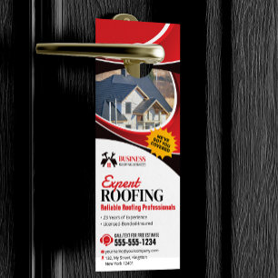 Modern Red Expert Reliable Roofing Repair Shingle Door Hanger