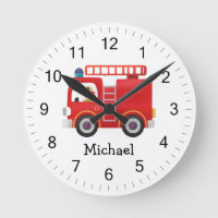 Modern Red Fire Truck Personalised Name