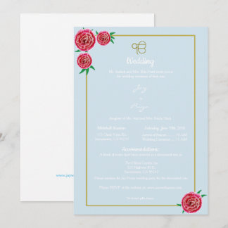 Modern Red Floral Invitation (Sikh Ek Onkar)