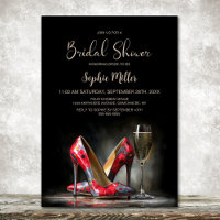 Modern Red Floral Stiletto Shoes Bridal Shower