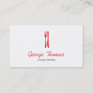 MODERN RED FORK & KNIFE LOGO Business Card