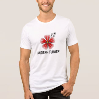 Modern Red Geometric Flower Graphic Art Tri-Blend Shirt
